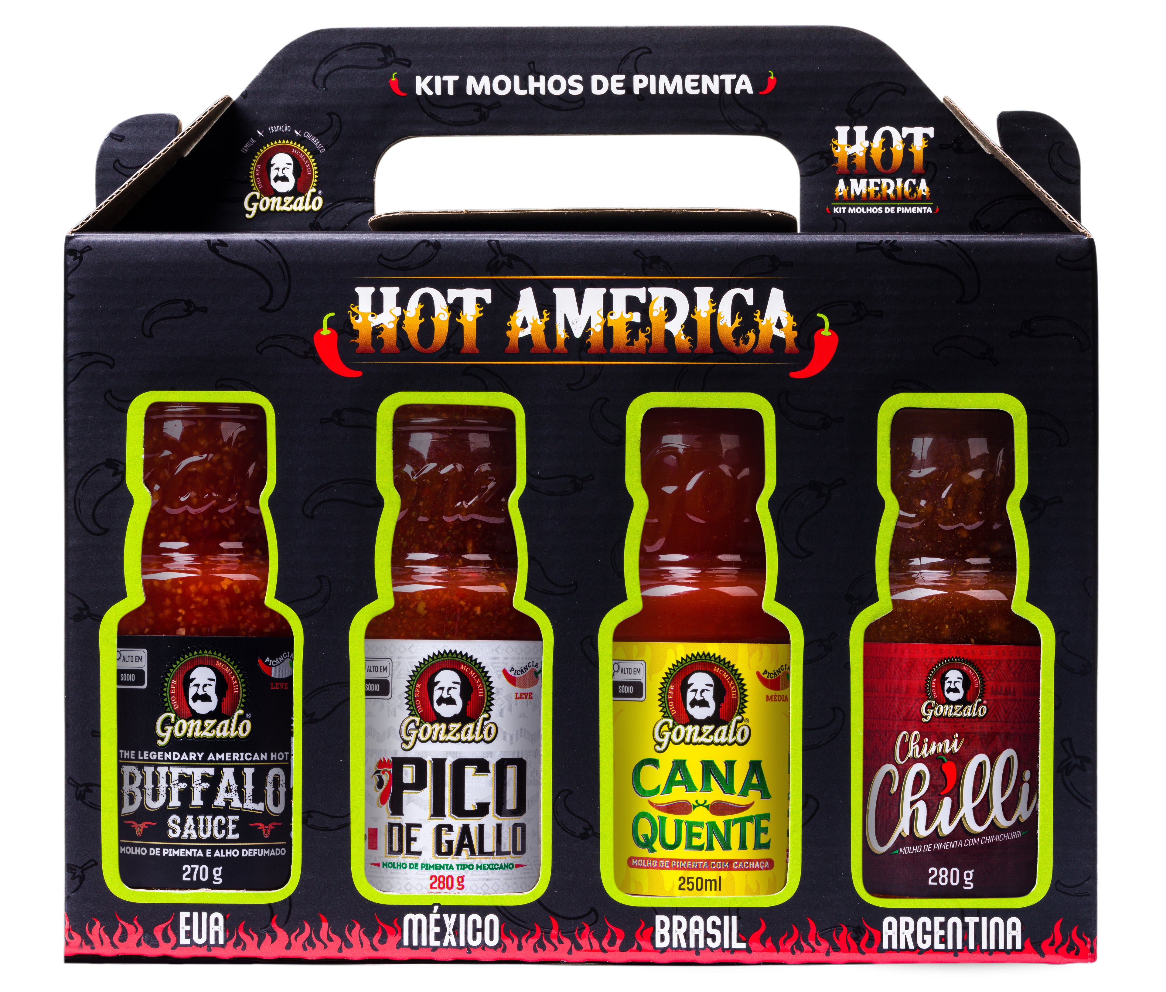 Kit de Molhos de Pimenta Hot América